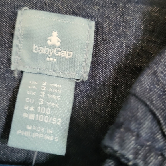 BNWT Baby Gap Jean Shirt with Plaid detailing Size 3 - Picture 6 of 9